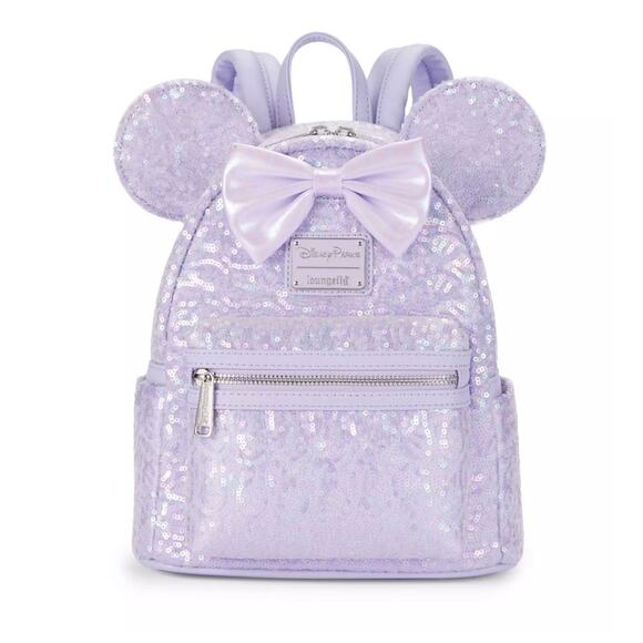 NEW Disney Parks Minnie Sequined Loungefly
Mini Backpack Opalescent Lilac Purple - Picture 1 of 5